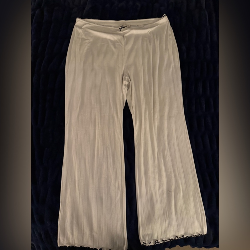 Abercrombie & Fitch Cream Wide-Leg Lounge Pants